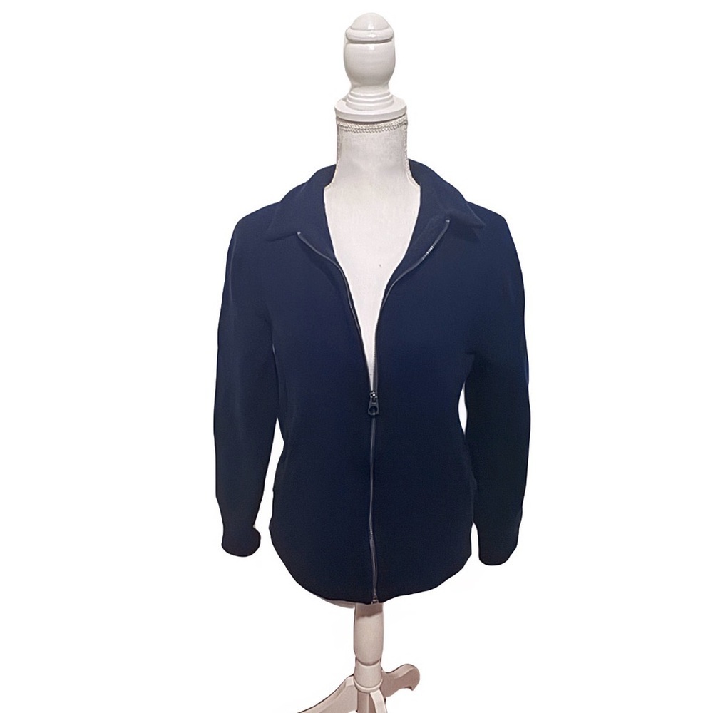 Merino Wool J. Crew zip up Sweater|โ navy/ midnight blue| medium - Picture 2 of 5